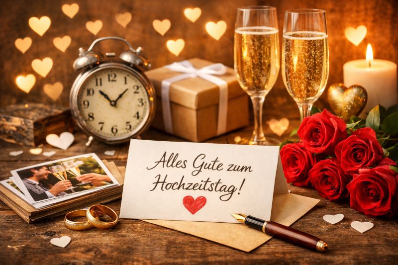 Glückwünsche zum Hochzeitstag