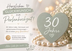 Glückwunsch zur Perlenhochzeit